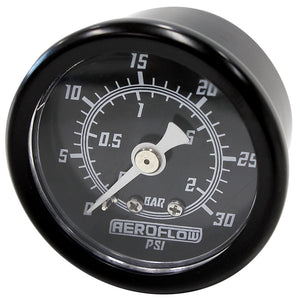 Aeroflow Performance Products AF30-2210 1-1/2" 0-30 Psi Press Gauge Black Face White Pointer