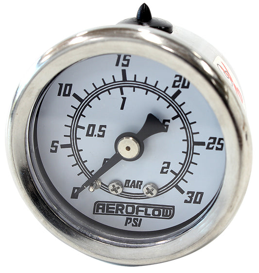 Aeroflow AF30-2211 1-1/2" 0-30 Psi Pressure Gaugewhite Face Black Pointer