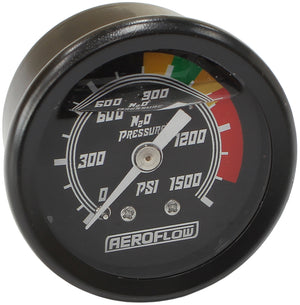 Aeroflow AF30-2215 1-1/2" 0-1500 Psi Nos Gauge Black Face White Pointer