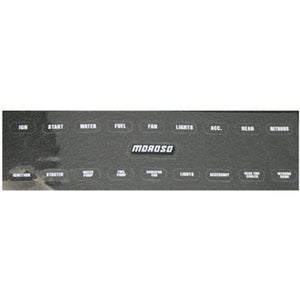 Moroso MO97542 Electrical Switch Panel Label; Fits Panel Nos.{74130/74131/74132/74133/74134/74135/74136/74180/74181];