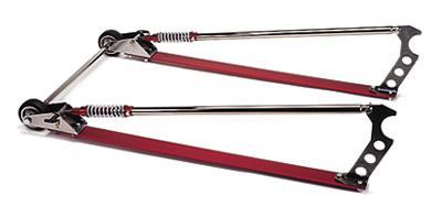 Competition Engineering MOC2040 Wheel-E-Bars Professional Chrome Plated/Red Anodized Finish Weld-On Kit