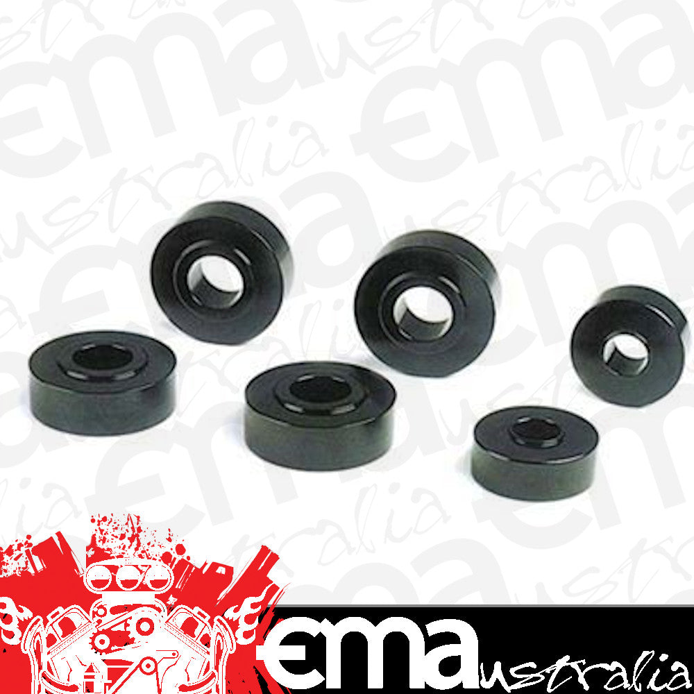 Competition Engineering MOC3027 Body Mount Bushings Aluminium Black Anodized Buick Chevrolet Oldsmobile Pontiac Set Of 6