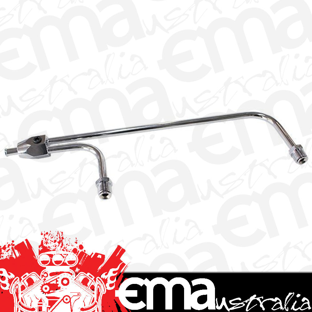 Aeroflow AF30-4160 Chrome Fuel Rail 8-21/32" Betwen Inlets Vac Secondarys 3/8"