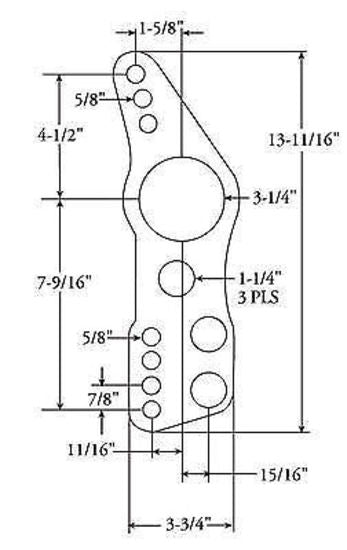 Competition Engineering MOC3429 1/4" Steel 4-Link Bracket w/O Shock Mounts