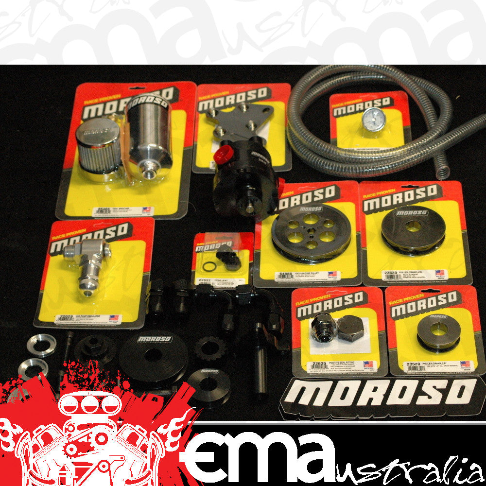 Moroso MOSBKIT 3 Vane Mechanical Billet Vacuum Pump Kit Chev Small Block