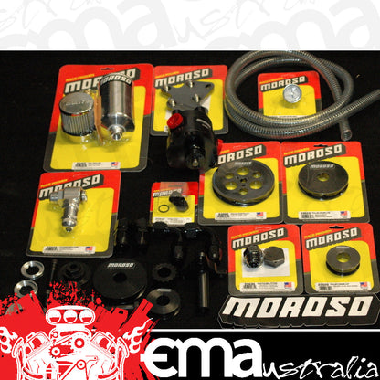 Moroso MOSBKIT 3 Vane Mechanical Billet Vacuum Pump Kit Chev Small Block
