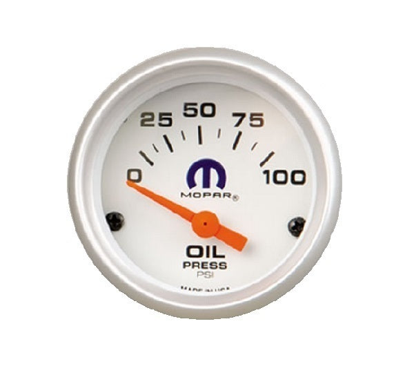 2-1/16" Oil Pressure Gauge 0-100 PSI White Face w/ Mopar Logo MP4510422