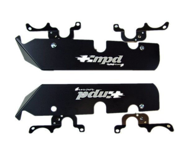 MPD MPD-018001 Chevy V8 Spark Plug Guards Kit Incl Right & Left Guard 2 Front & 2 Rear Mounting Brackets