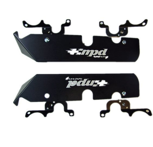 MPD MPD-018001 Chevy V8 Spark Plug Guards Kit Incl Right & Left Guard 2 Front & 2 Rear Mounting Brackets