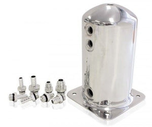 Aeroflow AF49-1016 Surge Tank 2.5L Spun Alloy 3x3/8 1x1/2 Or 3x -6AN 1x -8An