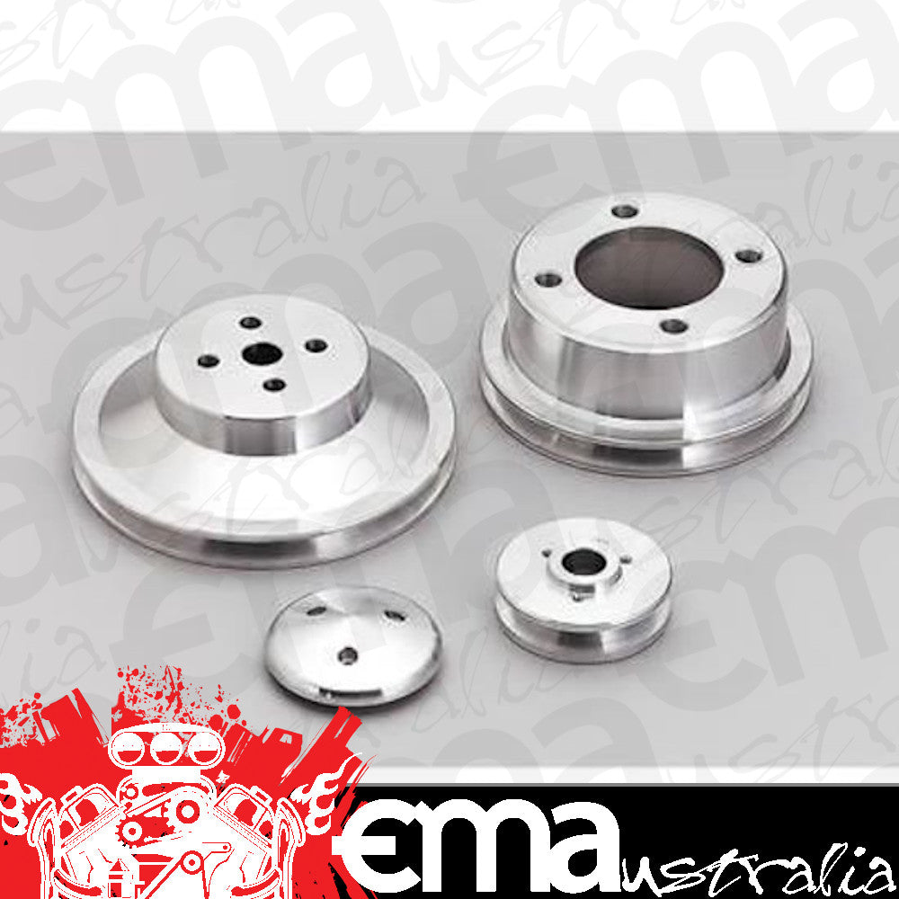 March Performance Products MPP1610 March V Belt Pulley Set Ford 302/351W Polished Billet Aluminium