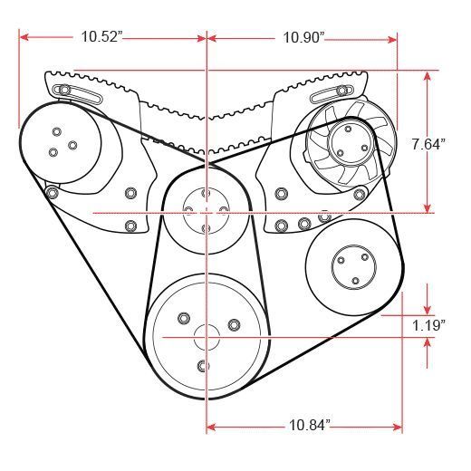 March Performance Products MPP22150 March Nostalgia Series A/C & P/S Serpentine Kit suit Chev SB 265-400 V8