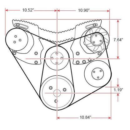 March Performance Products MPP22150 March Nostalgia Series A/C & P/S Serpentine Kit suit Chev SB 265-400 V8