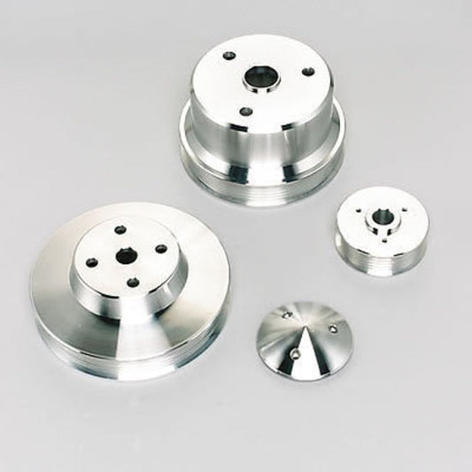 Chevy small block Gen I 305-400C.I.D. (Long water pump)Pulley Style: Serpentine Performance Pulley Kit For Chev SB 305-400 Pump March Performance Products MPP6310