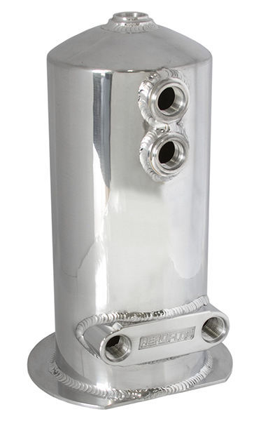 Aeroflow AF49-1024 Surge Tank 2.5L Spun Alloy Dual Feed Option 4 x -8ORB