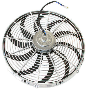 Aeroflow AF49-1027 14" Curved Blade Chrome Fan Reversible 1350Cfm