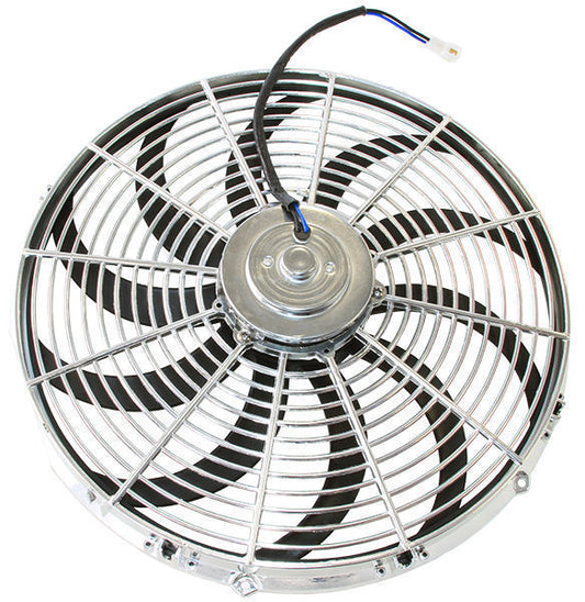 Aeroflow AF49-1028 16" Curved Blade Chrome Fan Reversible 1750Cfm