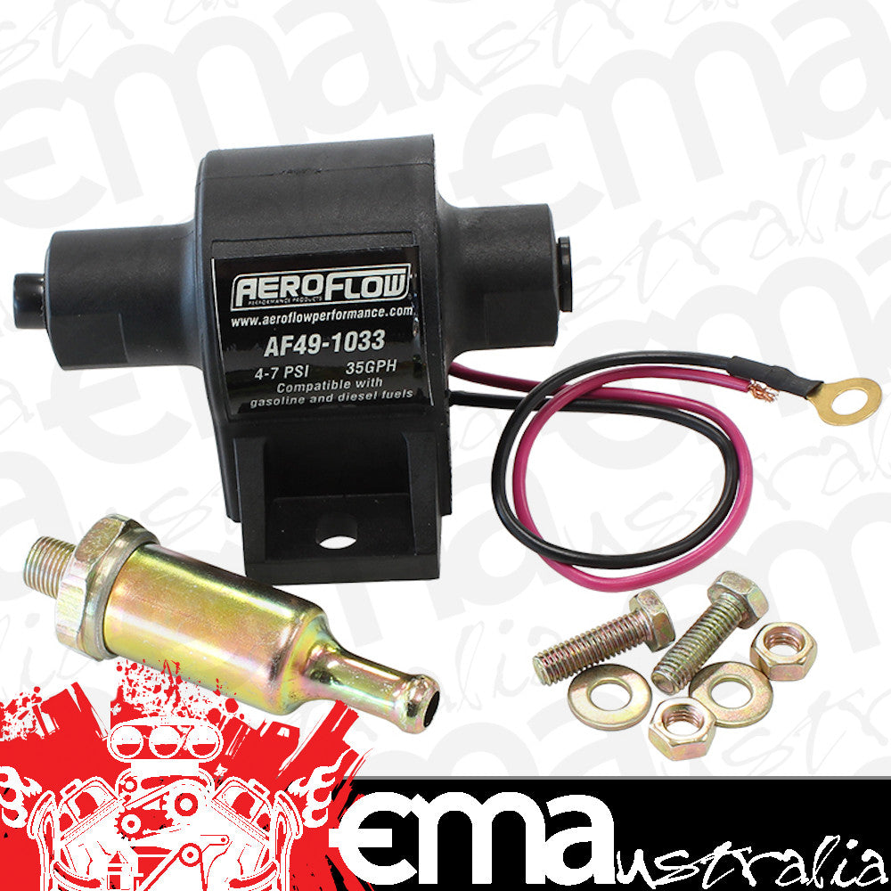 Aeroflow AF49-1033 4-7 Psi 35GPH Inline Fuel Pump1/8" NPT Inlet with 5/16" Out