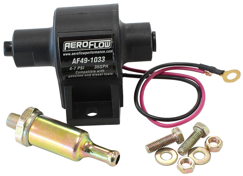 Aeroflow AF49-1033 4-7 Psi 35GPH Inline Fuel Pump1/8" NPT Inlet with 5/16" Out