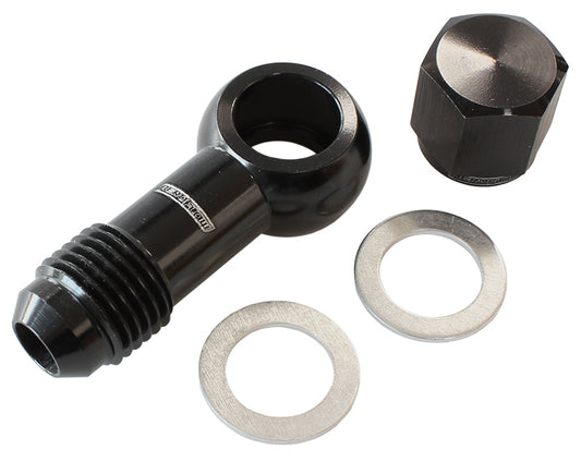 Aeroflow AF49-1034BLK Aeroflow / Bosch Fuel Pump Banjo Kit to -6AN Inc Washers