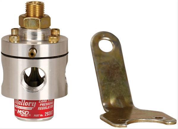 MSD Ignition MSD29387 Mallory Fuel Pressure Regulator Billet 3 Port Carburetor 3-12 Psi