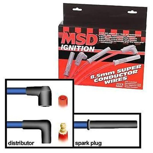 MSD Ignition MSD31199 Super Conductor Universal Leads Multi Angle Boots HEI/Points Dizzy