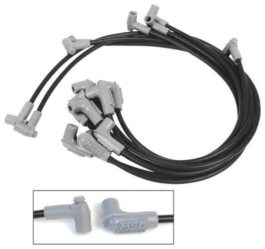 MSD Ignition MSD31763 8.5mm Spark Plug Lead Set Blk Corvette 305 350 HEI