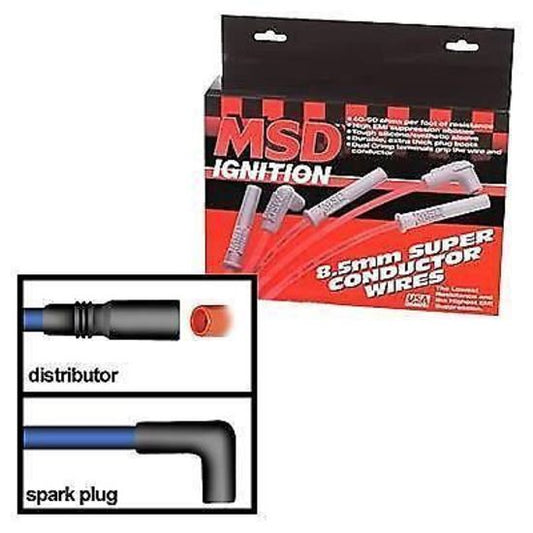 MSD Ignition MSD32129 Super Conductor Leads 90Ç?Çú Plug Boots 180Ç?Çú HEI Dizzy Boots Chev Lt1