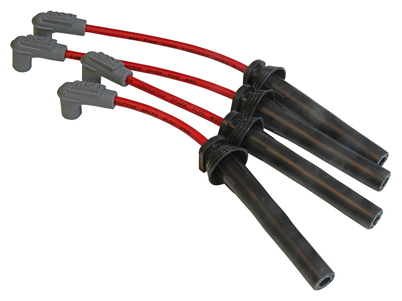 MSD Ignition MSD32279 Super Conductor Plug Lead Set 8.5mm Red Mitsubishi 4 Cyl 4G63 Vr-4 32279