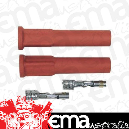 MSD Ignition MSD3327 Pro Racing Straight Spark Plug Boots 8.5mm Silicone Red (pair)