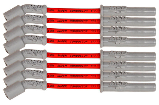 MSD Ignition | MSD33829 | Chev Gen V Lt1/Lt4 Super Conductor Spark Plug Lead Set 8.5mm Red