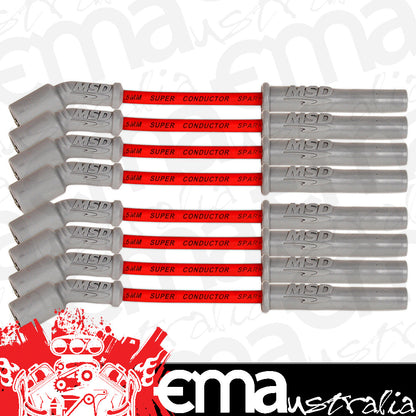 MSD Ignition | MSD33829 | Chev Gen V Lt1/Lt4 Super Conductor Spark Plug Lead Set 8.5mm Red