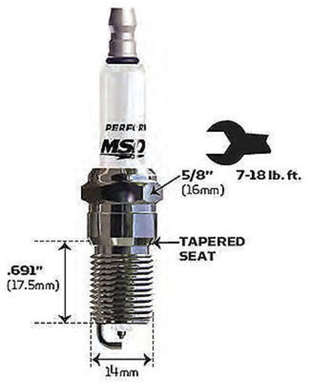 MSD Ignition MSD3711 Iridium Resistor Type Spark Plug 1ir4y Tapered Seat 14mm X .691"