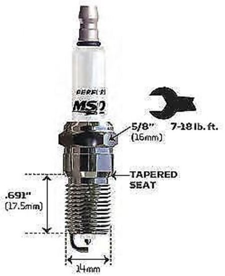 MSD Ignition MSD3714 Iridium Spark Plug 1Ir6Y Projected Tip 14Mm Chev/Holden LS V8