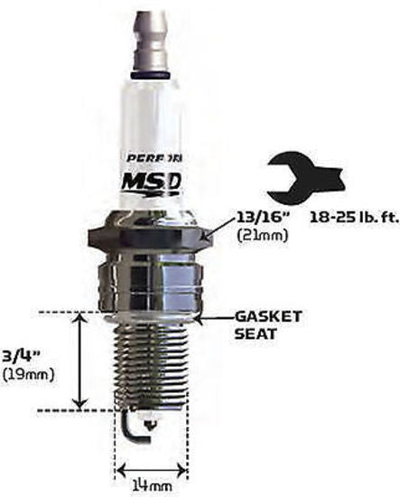 MSD Ignition MSD3731 Iridium Resistor Type Spark Plug 11ir4y  Gasket Seat 14mm X 3/4"