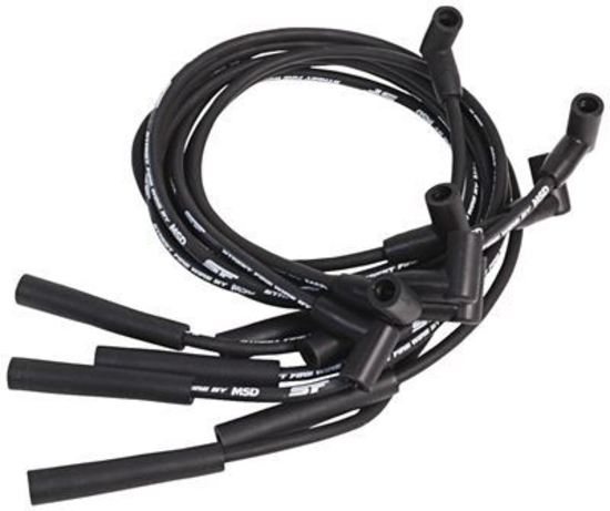 MSD Ignition MSD5540 Ford 351W/351M/400/460 Spark Plug Wires Street Fire 8.0mm Black Straight Boots (set)
