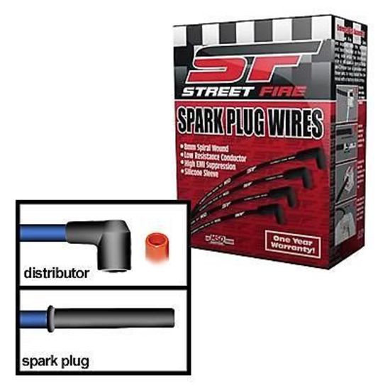MSD Ignition MSD5561 Chev BB Street Fire 8mm Spark Plug Leads Black Multi Angle