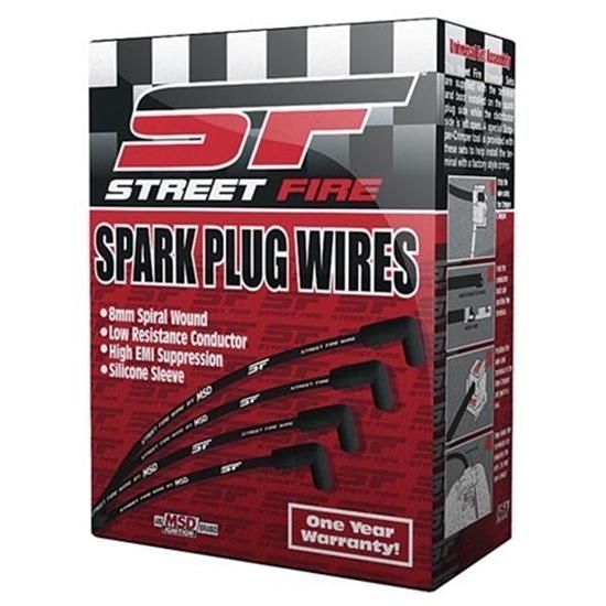 MSD Ignition MSD5564 Chev SB Street Fire Plug Lead Set Black 8mm Under Manifold