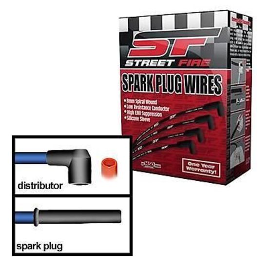 MSD Ignition MSD5571 StreeTFIre Plug Lead HEI Set Black 8Mm Chev BB EFI '90-'97 5571
