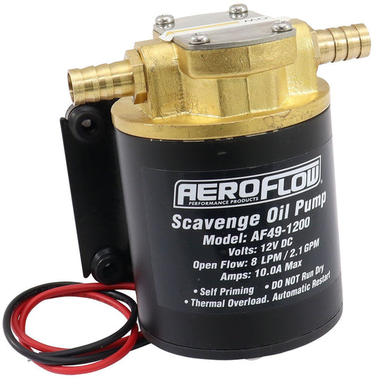 Aeroflow AF49-1200 Electric Oil Transfer/Scavenge Gear Pump Flows up to 2.1 Litres to Minute (8 Gallons Per Minute)