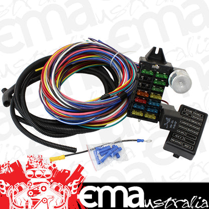 Aeroflow Performance Products AF49-1501 12 Circuit Universalersal Wiring Harness 14 Fuse 12V
