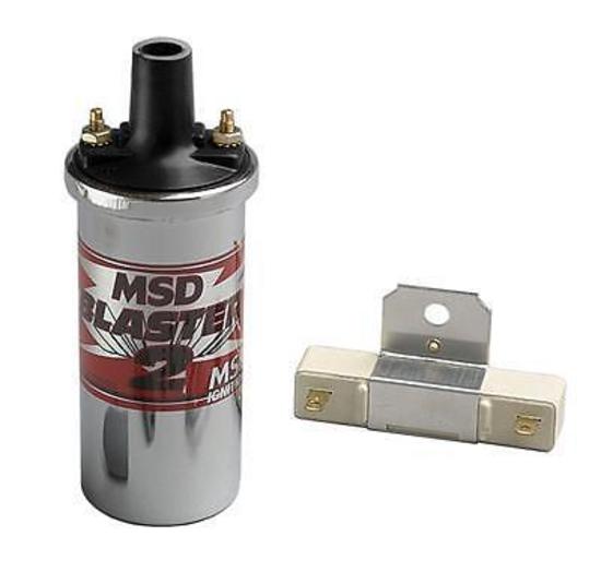 MSD Ignition MSD8200 Blaster 2 Coil Chrome W/ Ballast Hardware 45000 Volt