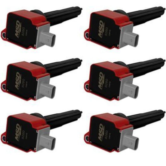 MSD Ignition MSD82606 Coil Red Ford Eco-Boost 2.7L V6 6-Pk