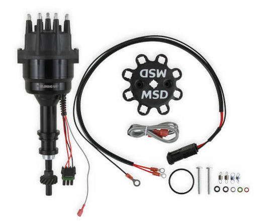 MSD Ignition MSD835071 Ready To Run Distributor Steel Gear Ford 302-351C 429-460 Marine Black
