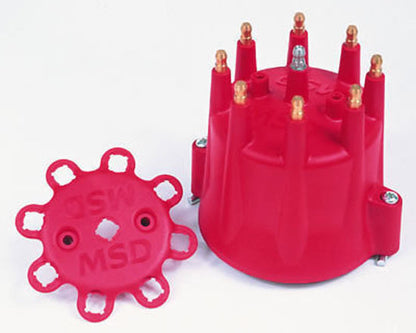 MSD Ignition | MSD8433 | Red Extra Duty Distributor Cap for Most Billet Distributors GM Style Cap