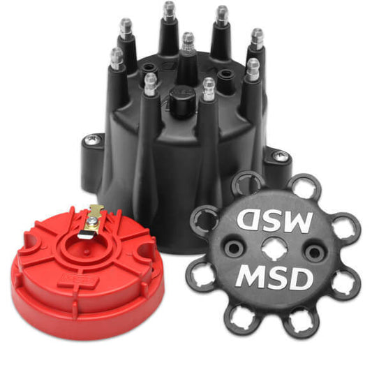 MSD Ignition MSD84336 Distributor Cap & Rotor Kit HEI Terminal Type-Black