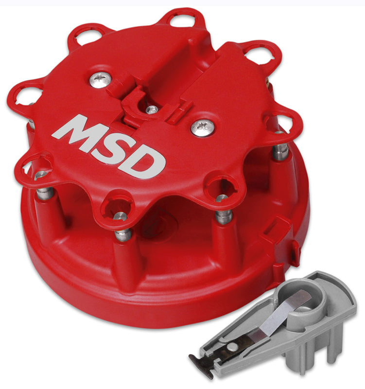 MSD Ignition MSD8482 Distributor Cap And Rotor Kit (for Oem Ford HEI 5.0L EFI 1986-98 Red)