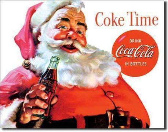 Metal Sign MSI-1046 Santa Coke Time 16"x 12.5"