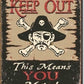 Metal Sign MSI-1289 Pirate Keep Out Matey 16" x 12.5"