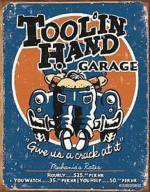 Metal Signs MSI-1319 Sign Tool In Hand Garage 16" x 12.5"